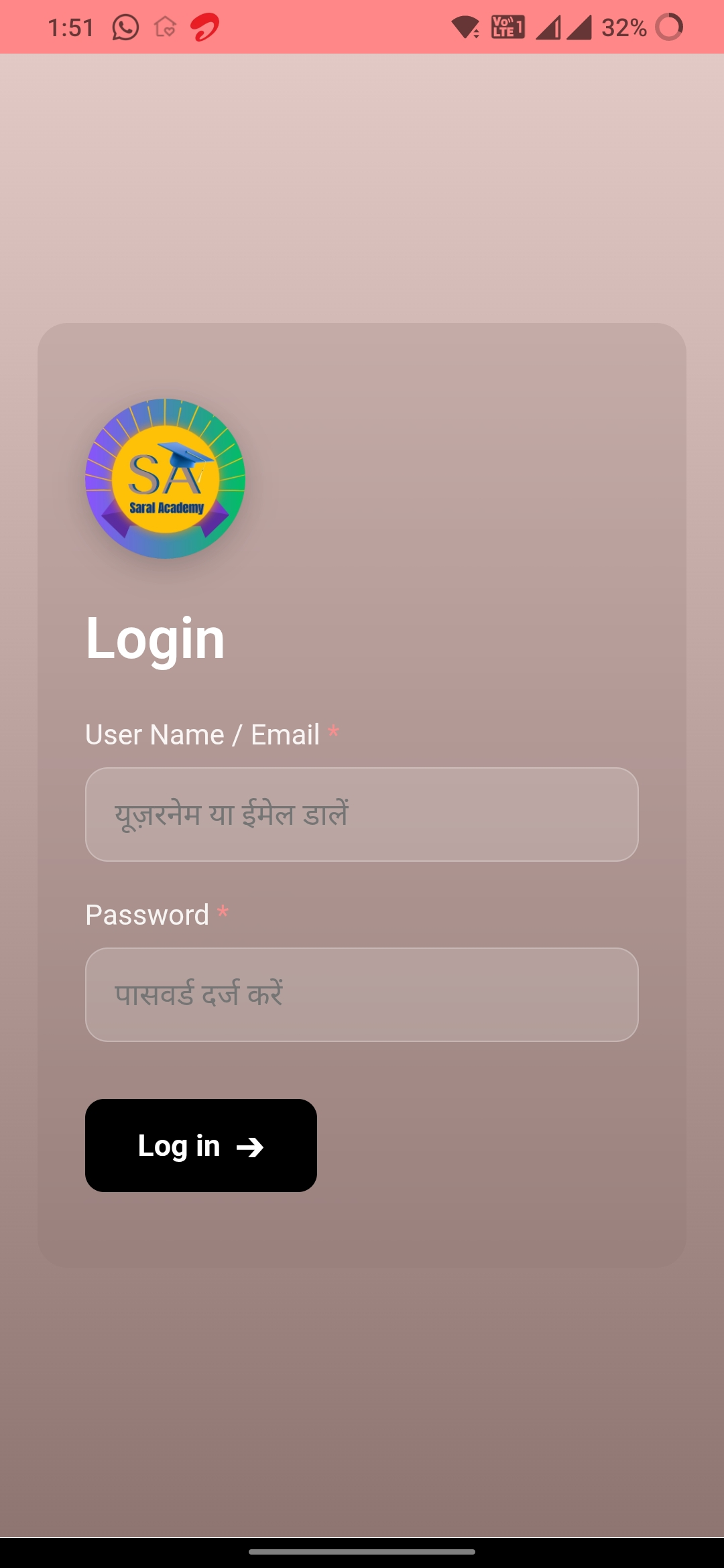 Saral Academy App UI Screen 5